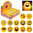 1toy мячик-прыгун со светом 5,5 см, смайл, д/б 12 шт.