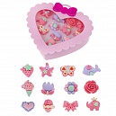1TOY наб.украш."Sweet heart Bijou" в светло-розовой шкатулке 12 колец, 13*11,5см, 12 шт. в д/б.27*25*12,5см