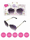Солнцезащитные очки Lukky Fashion с бело-фиолетовыми стразами