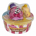 "Мороженки сквиши стайл" 1TOY, куколки с мягкими прическами, ароматизированные, набор 3 шт, баскет.