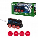BRIO Подзаряжаемый ретро-паровоз с mini USB кабелем,движ.,свет,20х5х10см,кор.