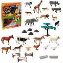 1toy "В мире животных" наб.суперпак дикие животные Африки, животные с фермы с акс. 30шт. в кор.45*30*5см