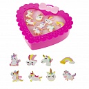 1TOY наб.украш."Sweet heart Bijou" в ярко-розовой шкатулке 8 колец единороги, 13*11,5см, 12 шт. в д/б.27*25*12,5см