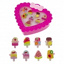 1TOY наб.украш."Sweet heart Bijou" в ярко-розовой шкатулке 8 колец мороженки, 13*11,5см, 12 шт. в д/б.27*25*12,5см