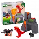 BRIO Динозавр и извергающийся вулкан,свет,звук,пар,5 эл.,кор.29х11х27см