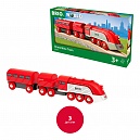 BRIO игр.скорый поезд "Футуристик" с дерев.вагонами,кор.