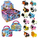 1toy Прокачка для собачки, тянущиеся собачки в костюмчиках, 10см, 12 видов, пакет с окном, 12 шт в д/б