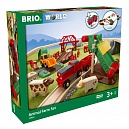 Brio игр.наб. Сельское поселение,с эл.поездом на бат. с 1 ваг.,погрузчиком сена, бульдозером,домаш.животными,кор.