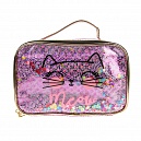 Lukky косметичка-кейс "Кошка" с подвижными пайетками,розовая