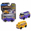Т18282, Машинка игрушка для мальчика 2в1 Transcar Double 1toy: даблдэккер – школьный автобус